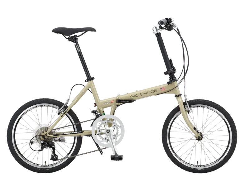 mini-folding-bike-f20jj-yellow KHS F20-JJ | 16-Speed CrMo 20-inch Folding Bike